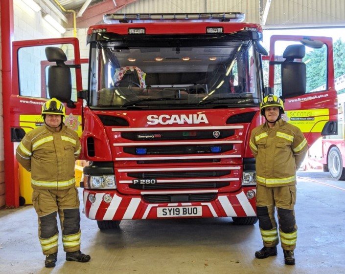 Petrofac Major Emergency Management trainers beside fire engine