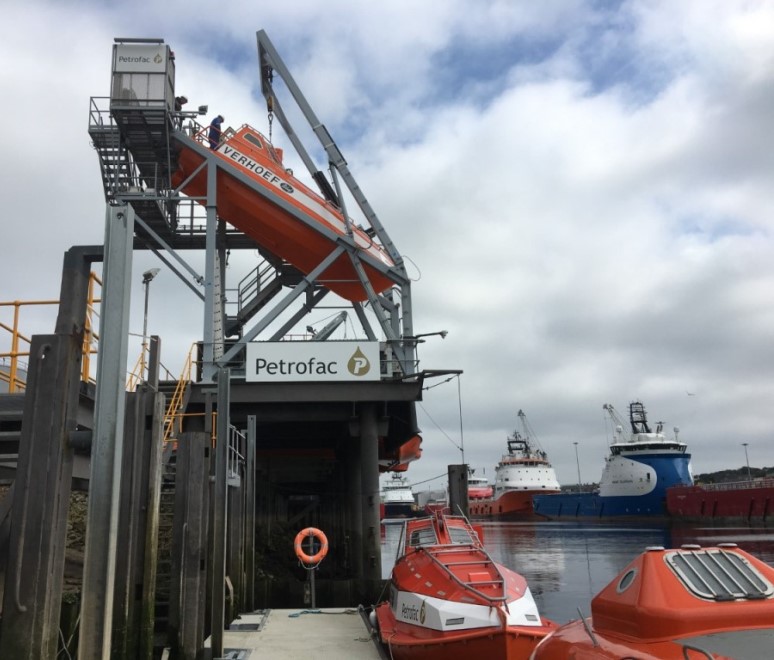 Petrofac freefall lifeboat in Aberdeen
